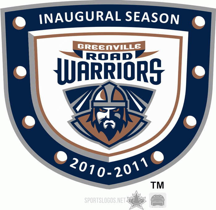 greenville road warriors 2010-pres anniversary logo v2 iron on heat transfer